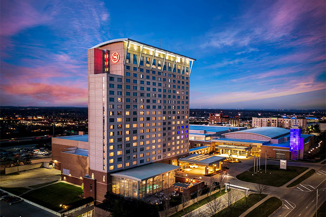 Aerial shot of Sheraton hotel